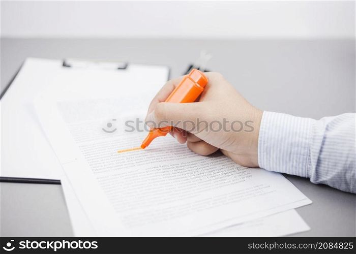 business concept with contract marker
