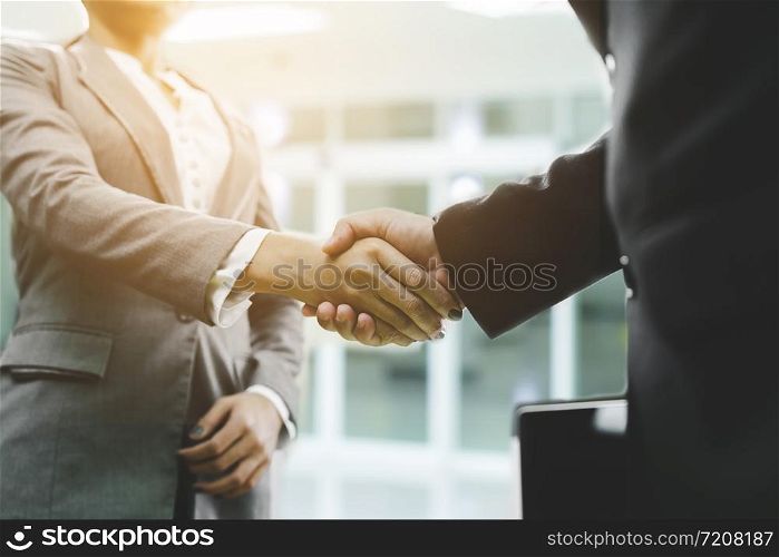 Business cooperation conference concept Business people shake hands