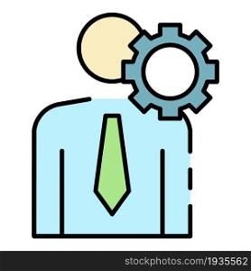 Business corporate man icon. Outline business corporate man vector icon color flat isolated. Business corporate man icon color outline vector