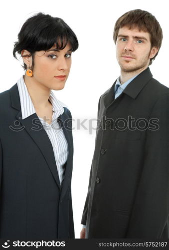 business couple, isolated. focus on the woman