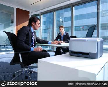 business couple working at office