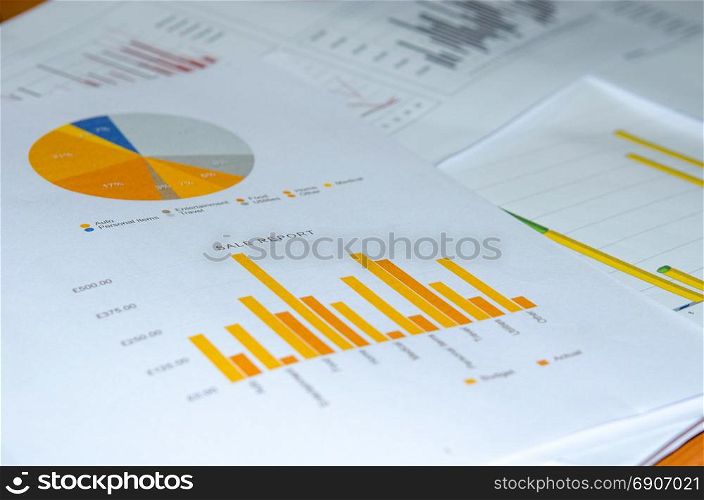 Business document Financial chart and graph.
