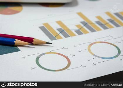 Business document Financial chart and graph.
