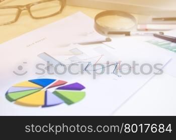 business documents with charts growth. business concept
