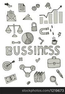 Business doodle icon, Illustrator vector design. Free hand drawn concept.