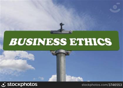 Business ethics road sign