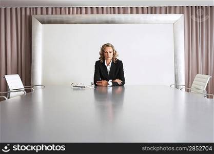 Business Executive Sitting in Boardroom
