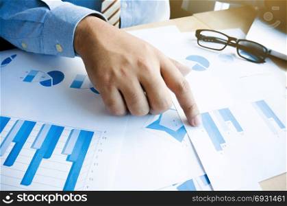 business executive working on data report
