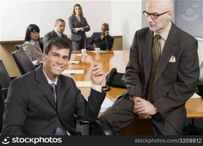 Business executives in a board room