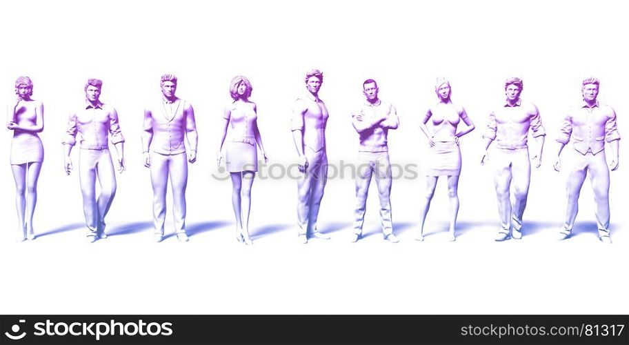 Business Executives Standing Against the Background as Art. Business Executives