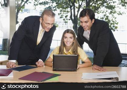 business executives working in an office