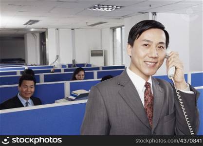 Business executives working in an office