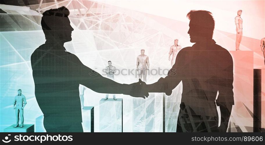 Business Finance Industry with Men Shaking Hands. Business Finance
