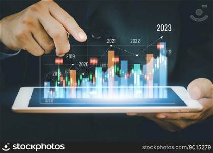 business finance technology and investment concept. Stock Market data chart trading forex Investments Funds and Digital Assets. business trading graph financial data. Business finance background.
