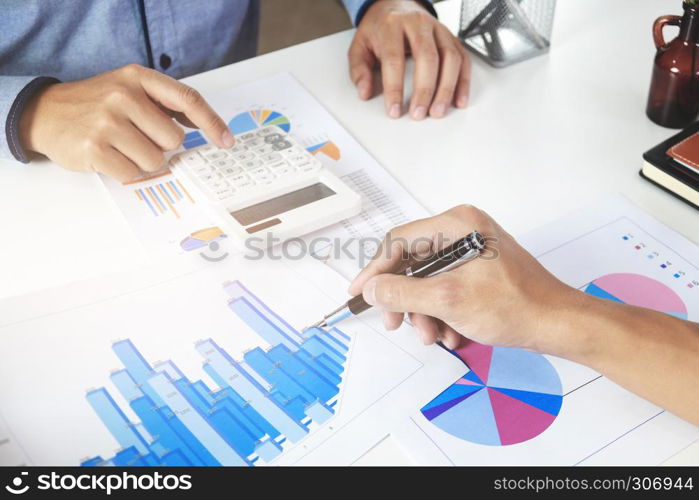 Business financial team meeting about investment on stock exchange with valuation performance process.