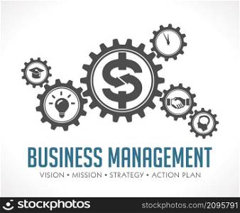 Business gears concept - money makes everything