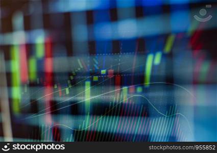 Business graph chart of stock market investment trading on digital display background