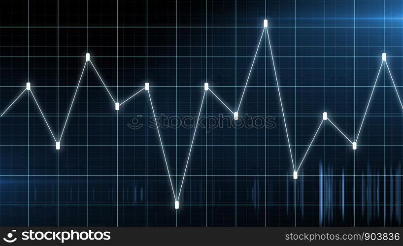 Business graph chart of stock market investment trading profit and loss. Financial chart with up trend line graph stock future trading