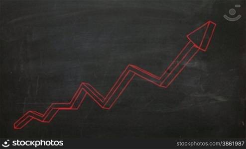 Business graph on blackboard