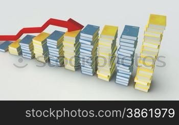 Business graph with book