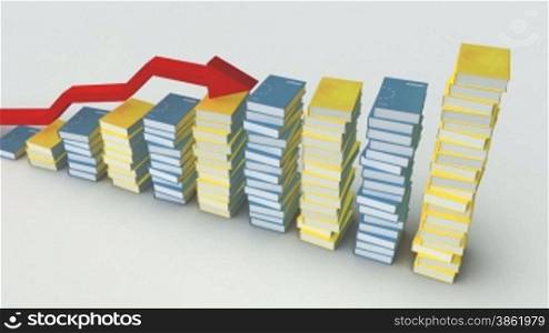 Business graph with book