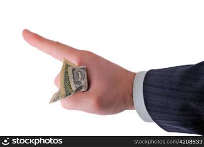 business hand holding money