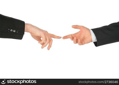 Business hands, touching by fingers