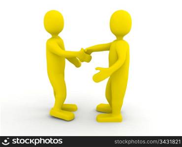 Business handshake . 3d render