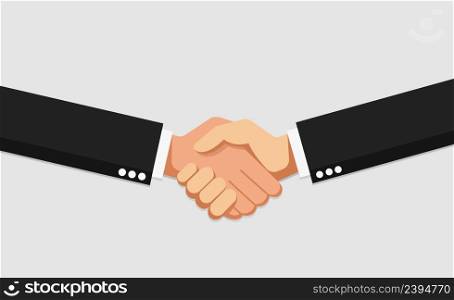 Business handshake agreement flat vector icon isolated on white background.. Business handshake agreement flat vector icon isolated on white.
