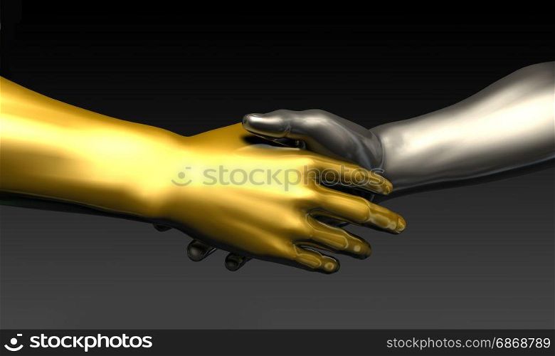 Business Handshake Between Two Companies or Parties