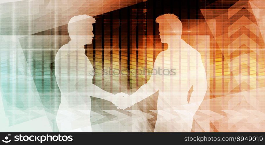 Business Handshake Between Two Companies or Parties. Business Handshake