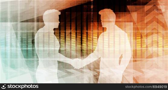Business Handshake Between Two Companies or Parties. Business Handshake