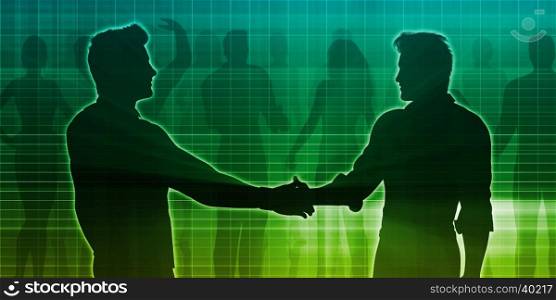 Business Handshake Between Two Companies or Parties. Medical Technology