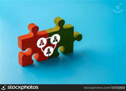Business & HR icon on colorful puzzle