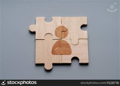 Business & HR icon on jigsaw puzzle