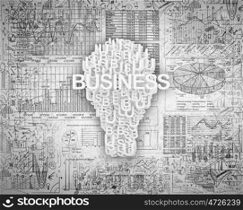 Business ideas and goals. Concept of business ideas and strategy on cement background