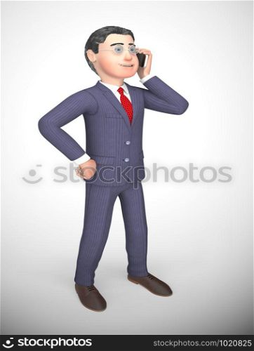 Business incoming depicts helpdesk or hotline for service. Outgoing calls show salesman selling - 3d illustration