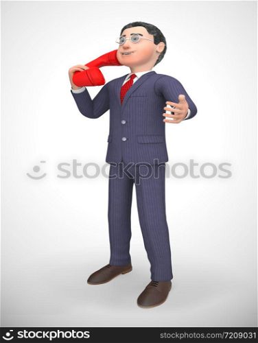 Business incoming depicts helpdesk or hotline for service. Outgoing calls show salesman selling - 3d illustration