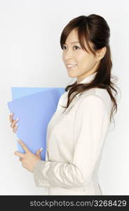 Business lady holding file
