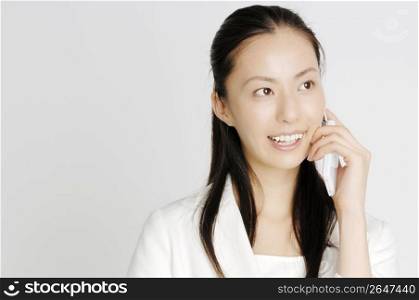 Business lady talking with cell phone