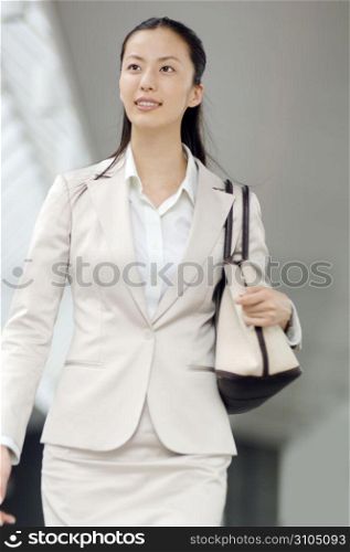 Business lady walking