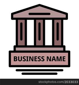 Business law building icon. Outline business law building vector icon color flat isolated. Business law building icon color outline vector