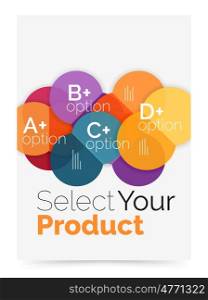 Business layout - select your product with sample options. A4 size geometric template. Brochure - flyer, presentation or web design background