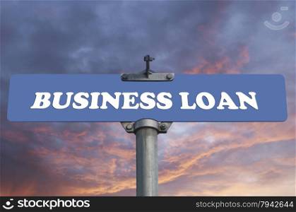 Business loan road sign