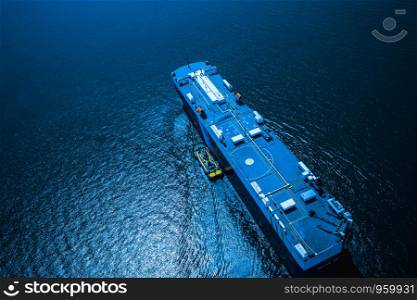 business logistics shipping cargo containers transportation the sea flights import and export international at night aerial view