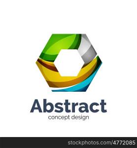 Business logo template. Unusual abstract business logo template - hexagon