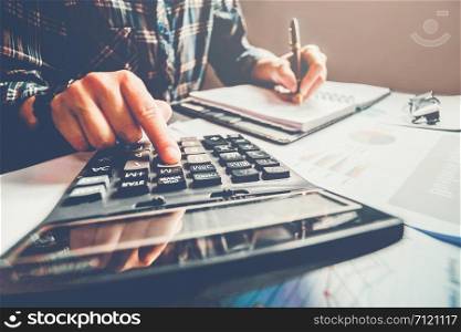 Business man Accounting Calculating Cost Economic