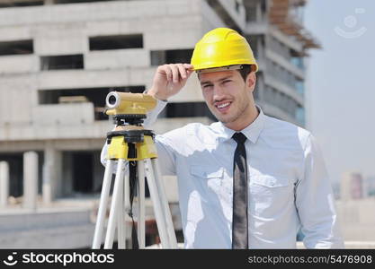 business man Architect engineer manager at construction site project