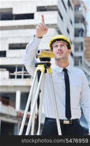 business man Architect engineer manager at construction site project
