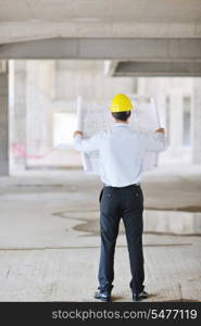 business man Architect engineer manager at construction site project